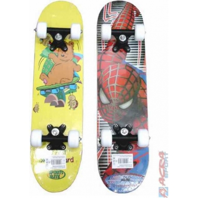 ACRA Skateboard dětský dřevo plast soft do 30 kg 2 druhy