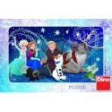 DINO Puzzle Sněhové vločky Frozen 25x15,5cm 15 dílků v krabici