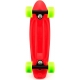 Skateboard dětský pennyboard červený 43cm plastové osy zelená kola