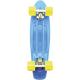 Skateboard dětský pennyboard modrý 60cm kovové osy žlutá kola