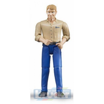 BRUDER 60006 Figurka muž modré kalhoty světle-hnědá košile