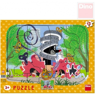 DINO Puzzle tvary (Krteček) Krtek opravář vkládačka 12 dílků 30x23cm