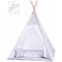 WOODY Stan dětský indiánský 124x170x124cm set bílé TeePee + polštářek 2ks