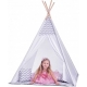 WOODY Stan dětský indiánský 124x170x124cm set bílé TeePee + polštářek 2ks