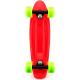 Skateboard dětský pennyboard červený 43cm plastové osy zelená kola