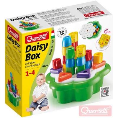 QUERCETTI Daisy Box Chiodoni baby STAVEBNICE mozaiková 3D 28 dílků plast