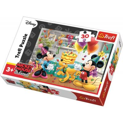 TREFL PUZZLE Mickey a Minnie slaví narozeniny 27x20cm 30 dílků skládačka