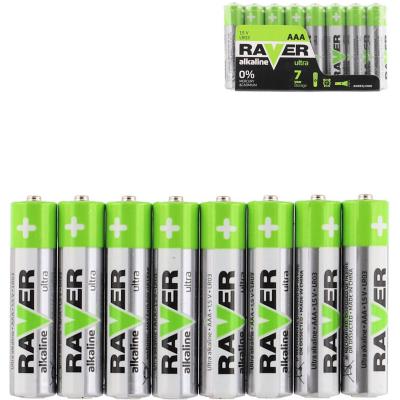 Baterie RAVER LR03/AAA Alkaline Ultra 1,5V set 8ks ve fólii