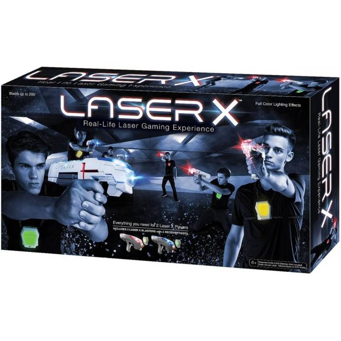 Laser X pistole dětská infračervená 2ks s vestou laser game na baterie Světlo Zvuk