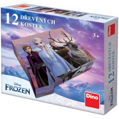 DINO DŘEVO Kubus Frozen 2 (Ledové Království) obrázkové kostky set 12ks