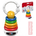 FISHER PRICE Baby chrastítko plastové kroužky na tyči pro miminko