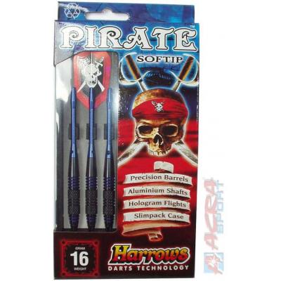 ACRA Šipky s plastovým hrotem HARROWS SOFT PIRATE T18 set 3ks s doplňky