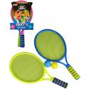 Set 2 rakety barevné 43cm s míčky na soft líný tenis 2 barvy plast