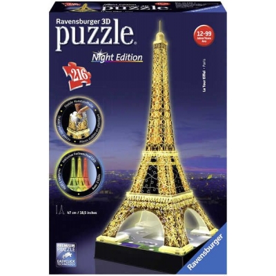 RAVENSBURGER Puzzle 3D Eiffelova věž Noční edice 216 dílků